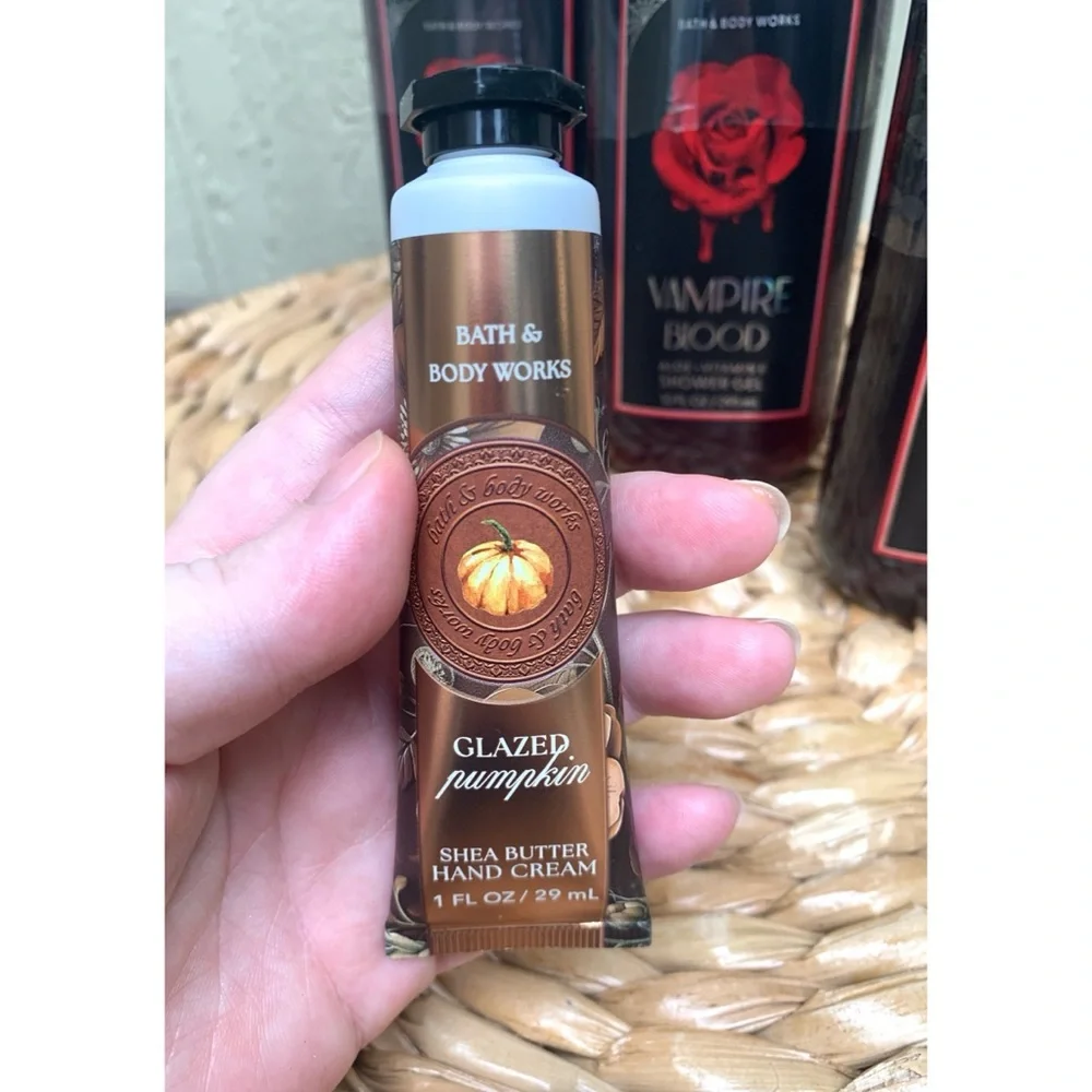 Bath & Body Works 3 Vampire Blood Shower Gels and 1 Glazed Pumpkin Hand Cream